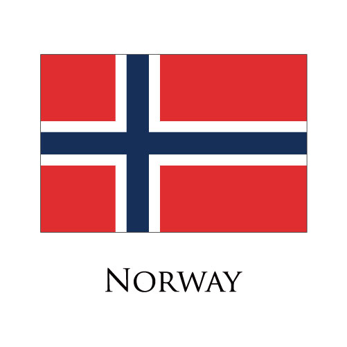 Norway flag logo iron on paper